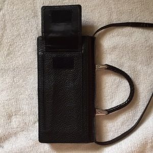 Brighton black mini leather crossbody purse.